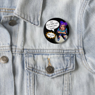 Mädchen lesen Comic Bücher Fan Girl Button Button