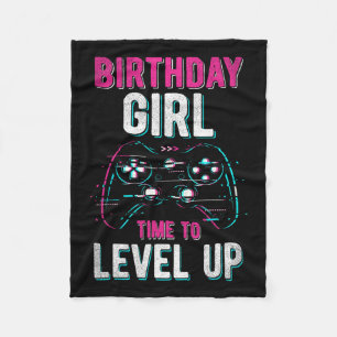 Mädchen Level Up Videospiel Geburtstagsfeier Gesch Fleecedecke