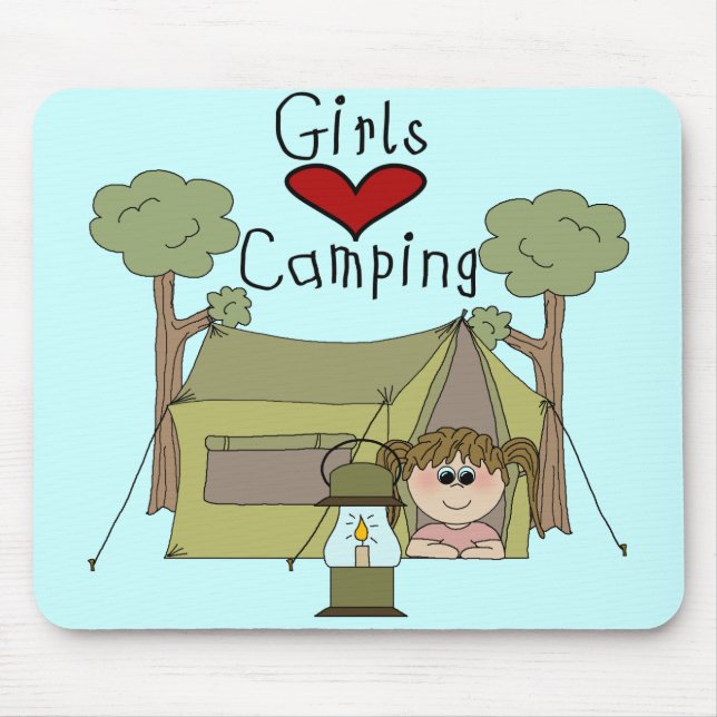 Mädchen-Liebe-Camping Mousepad (Vorne)