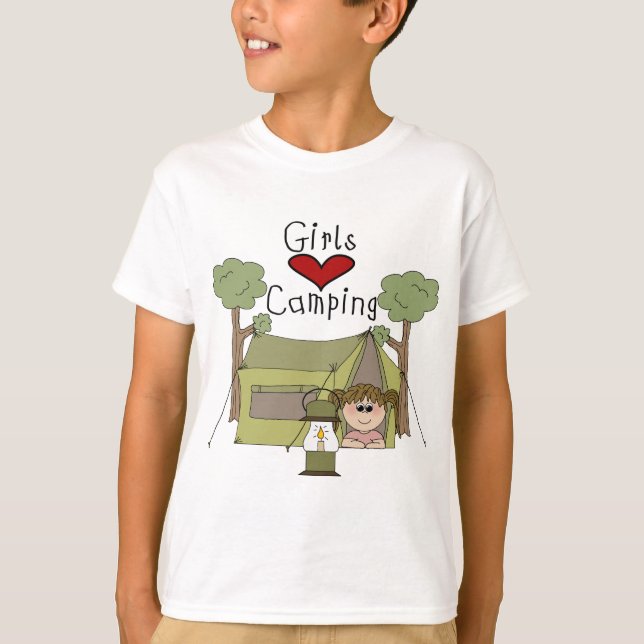 Mädchen-Liebe-Camping T-Shirt (Vorderseite)
