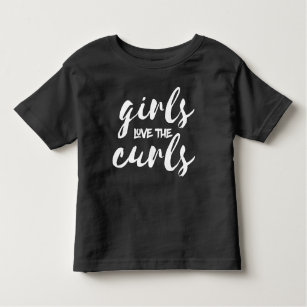 Mädchen-Liebe das Locken-Shirt (weißes Schreiben) Kleinkind T-shirt