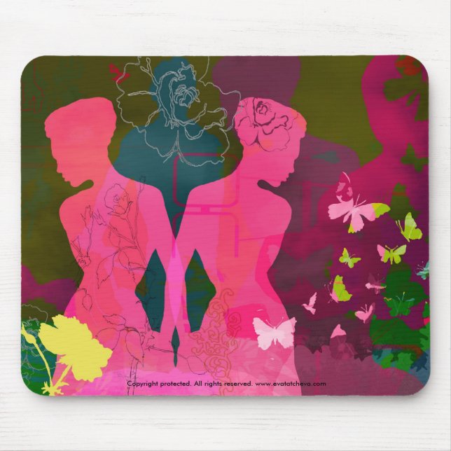"Mädchen-Liebe-" Designer Mousepad (Vorne)