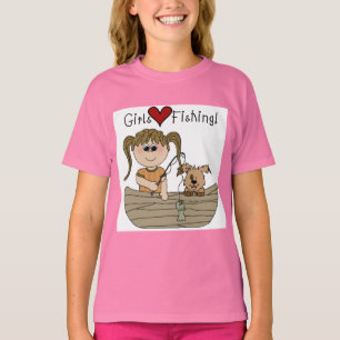 Mädchen-Liebe-Fischerei T-Shirt