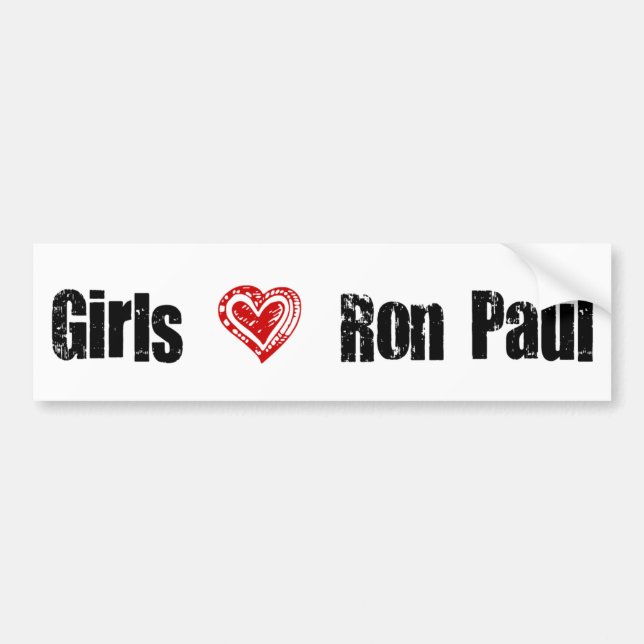 Mädchen-Liebe-Ron Paul Herz Autoaufkleber (Vorne)