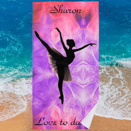 Mädchen "Liebe zu tanzen" Rosa und Lila Badetuch