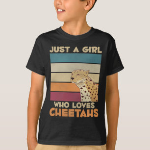 Mädchen, Lieben Cheetahs Wild Animal Cat Liebhabe T-Shirt