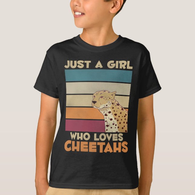 Mädchen, Lieben Cheetahs Wild Animal Cat Liebhaber T-Shirt (Vorderseite)