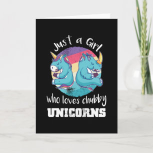 Mädchen, Lieben Chubby Unicorns Rhino Karte