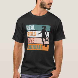 Mädchen lieben Fußball lustiger Athlet Leichtathle T-Shirt