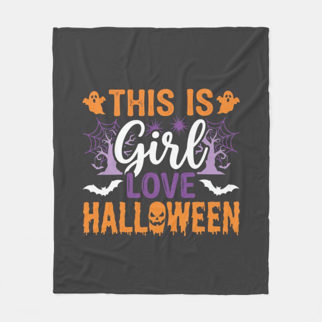 Mädchen Lieben Halloween-Geister-Design_1 Fleecedecke (Vorderseite)