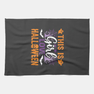 Mädchen Lieben Halloween-Geister-Design_1 Geschirrtuch
