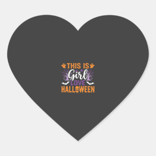 Mädchen Lieben Halloween-Geister-Design_1 Herz-Aufkleber