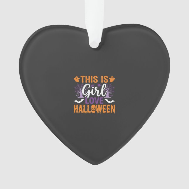 Mädchen Lieben Halloween-Geister-Design_1 Ornament (Vorderseite)