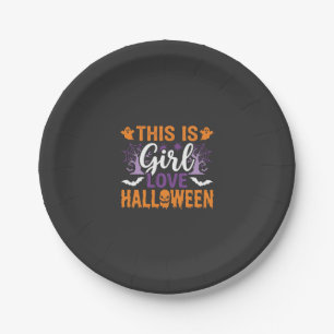 Mädchen Lieben Halloween-Geister-Design_1 Pappteller