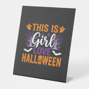 Mädchen Lieben Halloween-Geister-Design_1 Sockelschild