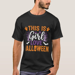 Mädchen Lieben Halloween-Geister-Design_1 T-Shirt