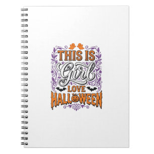 Mädchen Lieben Halloween Vintage Hübsches Gruselig Notizblock