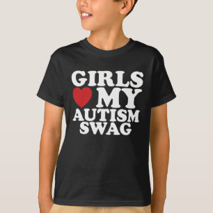 Mädchen lieben mein Autismusschwung-Bewusstseins-H T-Shirt