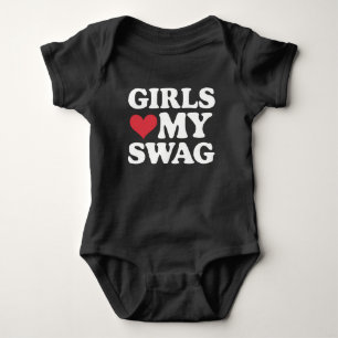 Mädchen lieben mein Swag-Herz Valentinstag Baby Strampler