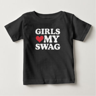 Mädchen lieben mein Swag-Herz Valentinstag Baby T-shirt