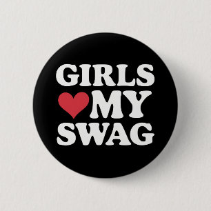 Mädchen lieben mein Swag-Herz Valentinstag Button