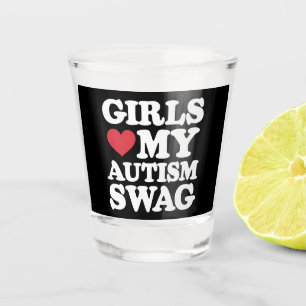 Mädchen lieben meinen Autismus-Swag lustige Aufklä Schnapsglas