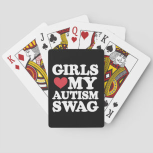 Mädchen lieben meinen Autismus-Swag lustige Aufklä Spielkarten