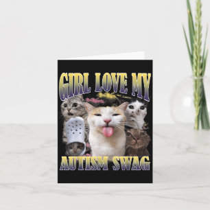 Mädchen lieben meinen Autismus-Swag lustiges Katze Karte