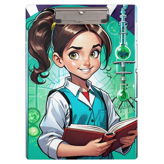 Mädchen lieben Wissenschaft! Klemmbrett (Vorderseite)