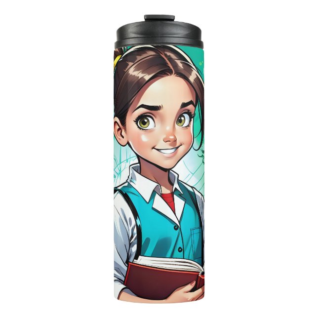 Mädchen lieben Wissenschaft! Thermosbecher (Vorderseite)