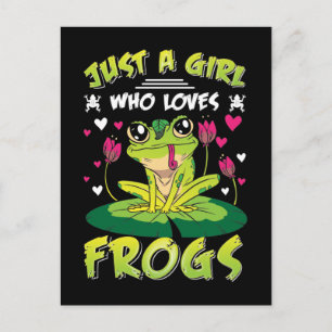 Mädchen liebt Frösche Tochter Kawaii Froschliebhab Postkarte