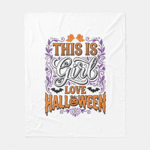 Mädchen Liebt Halloween Vintage Süße Gruselige Shi Fleecedecke