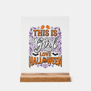 Mädchen Liebt Halloween Vintage Süßer Gruseliger S Acrylschild
