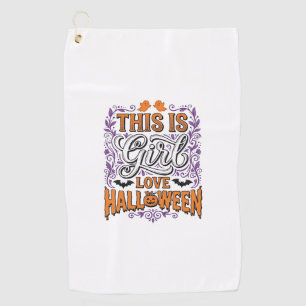 Mädchen Liebt Halloween Vintage Süßer Gruseliger S Golfhandtuch