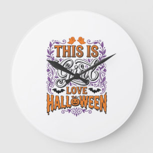 Mädchen Liebt Halloween Vintage Süßer Gruseliger S Große Wanduhr