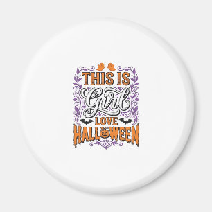 Mädchen Liebt Halloween Vintage Süßer Gruseliger T Magnet