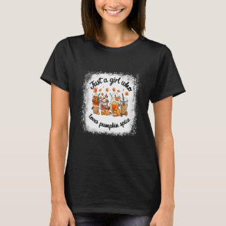 Mädchen liebt Herbst Kaffee Kürbisgewürz Latte Her T-Shirt
