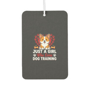 Mädchen liebt Hundetraining Corgi Autolufterfrischer