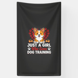 Mädchen liebt Hundetraining Corgi Banner