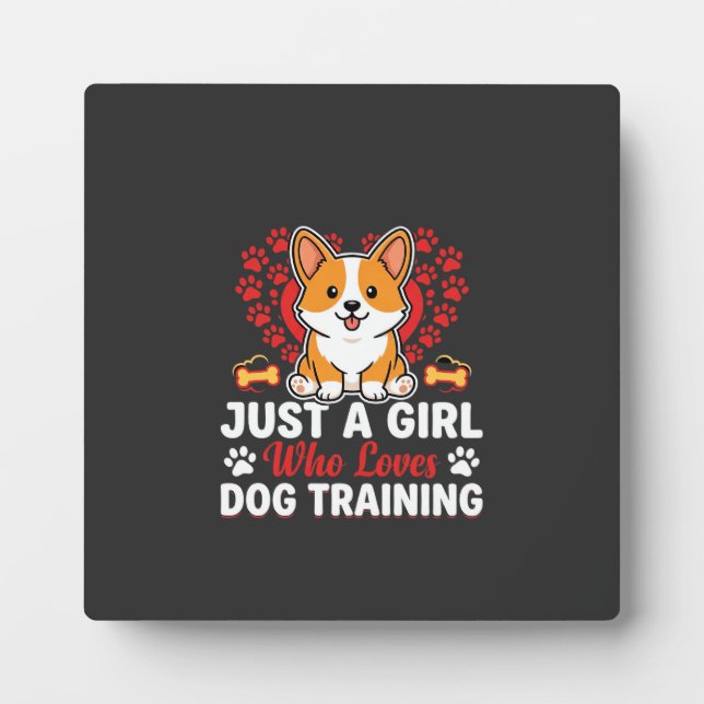 Mädchen liebt Hundetraining Corgi Fotoplatte (Vorderseite)