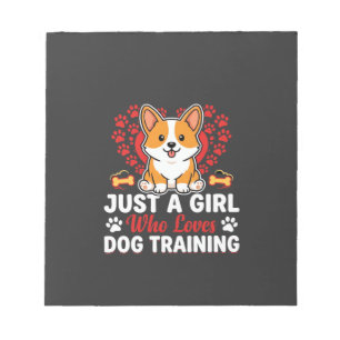 Mädchen liebt Hundetraining Corgi Notizblock