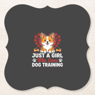 Mädchen liebt Hundetraining Corgi Untersetzer