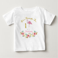 Mädchen Ließ Flamingle 1. Geburtstag Shirt