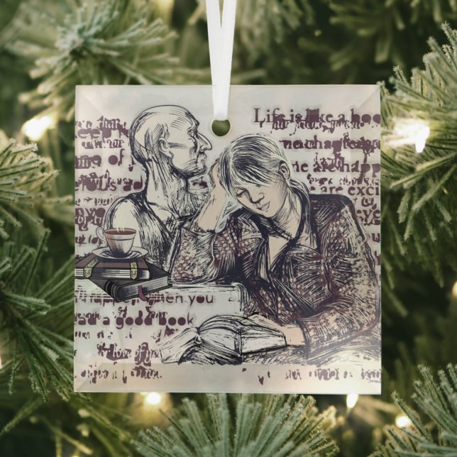 Mädchen liest ein Buch Ornament Aus Glas (Insitu)