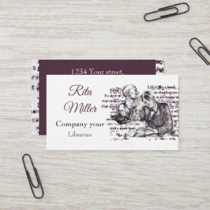 Mädchen liest ein Buch Visitenkarte