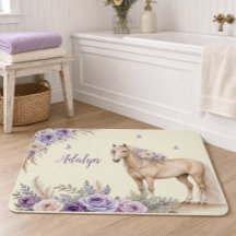 Mädchen Lila Gelbe Rose Pferd Monogramm