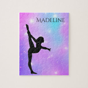 Mädchen Lila-Gradient-Notebook Puzzle