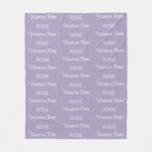 Mädchen Lila Personalisierter Schriftname Fleecedecke