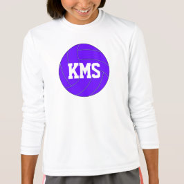 Mädchen Lila Volleyball Custom Text School Letters T-Shirt