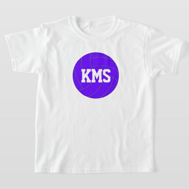 Mädchen Lila Volleyball Custom Text School Letters T-Shirt (Ablage )
